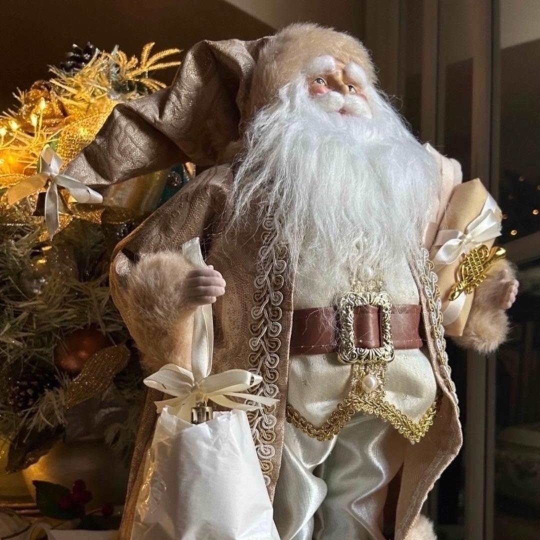 フレンチエレガントꕤ.。ゴールドとパールが奏でる大人のサンタクロースドール