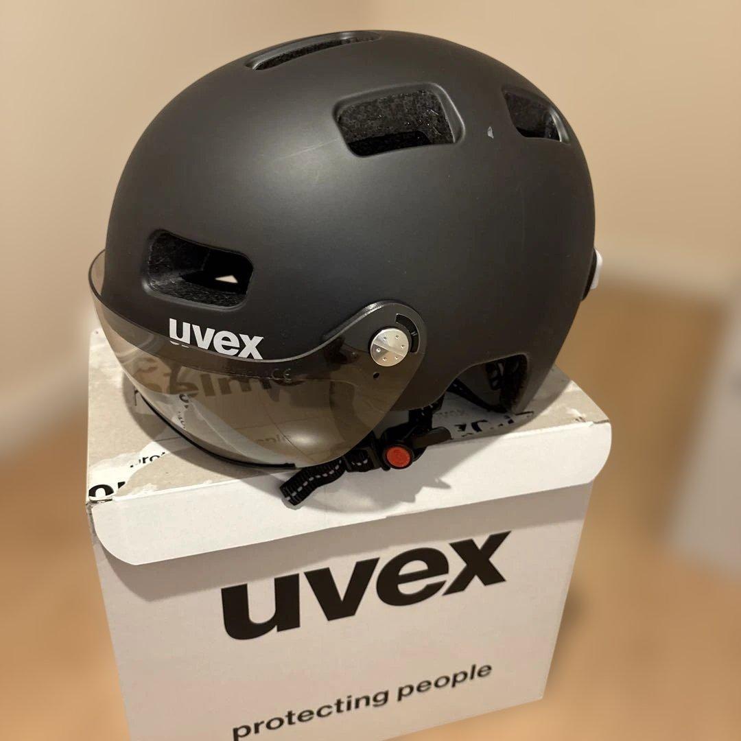 ガジュマル ウベックス自転車ヘルメット バイザLEDライト58-61 cm