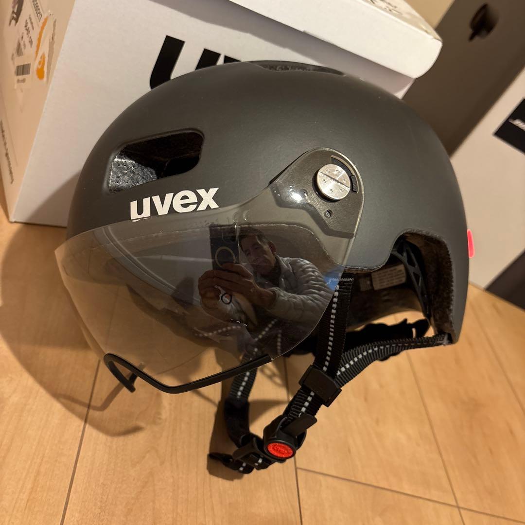 ガジュマル ウベックス自転車ヘルメット バイザLEDライト58-61 cm