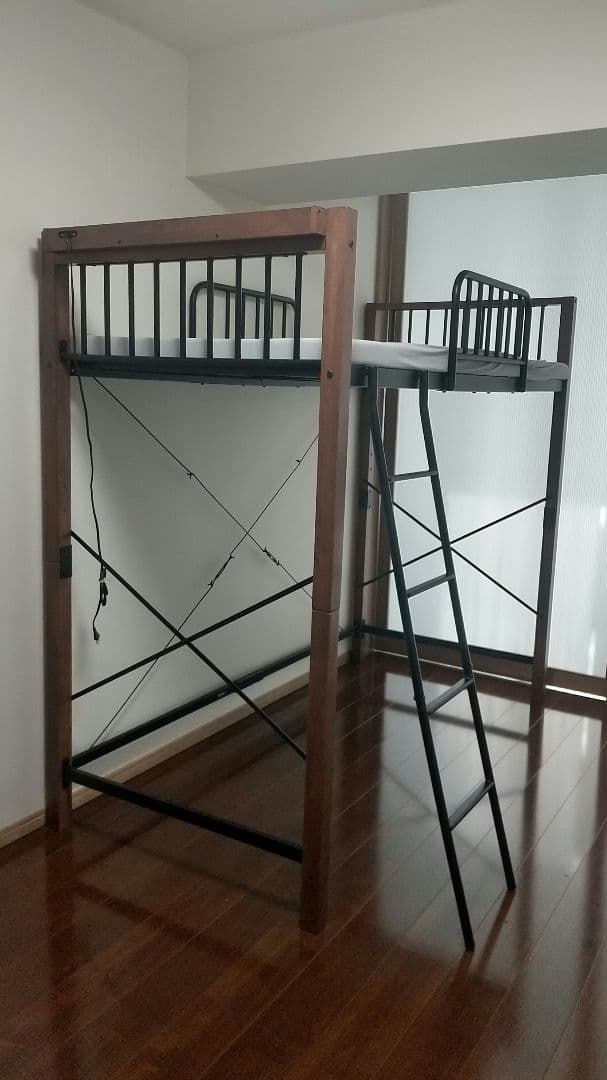 【3/10迄！調布市 引取限定】エディス ロフトベッド シングル ハイタイプ 黒