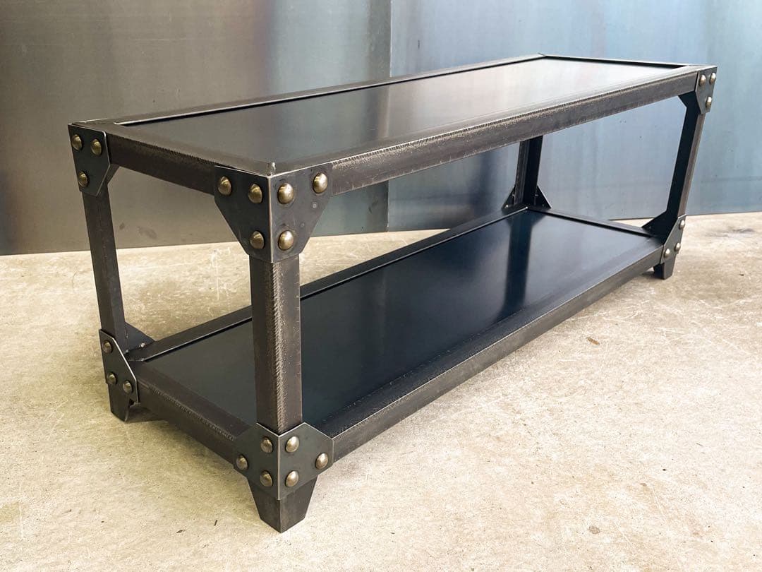 アイアンリベットラック［鉄板］インダストリアル　植物棚　シェルフ　アイアン家具