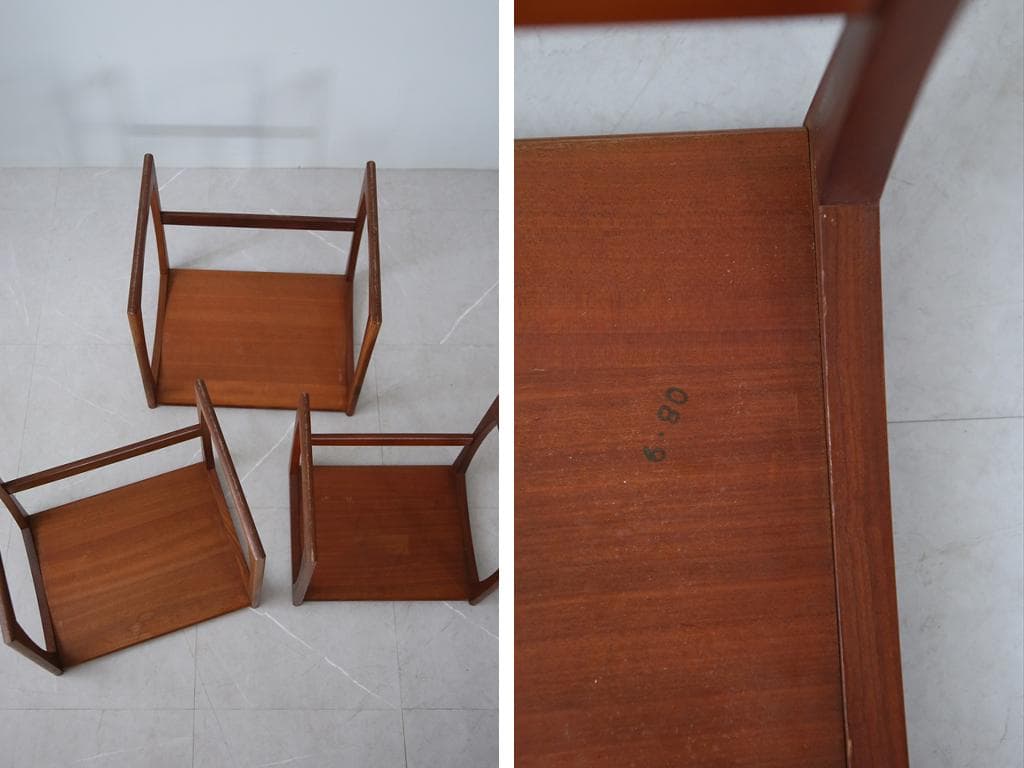 英国アンティークG-PLANジープランネストテーブル3台/収納式机(91-155