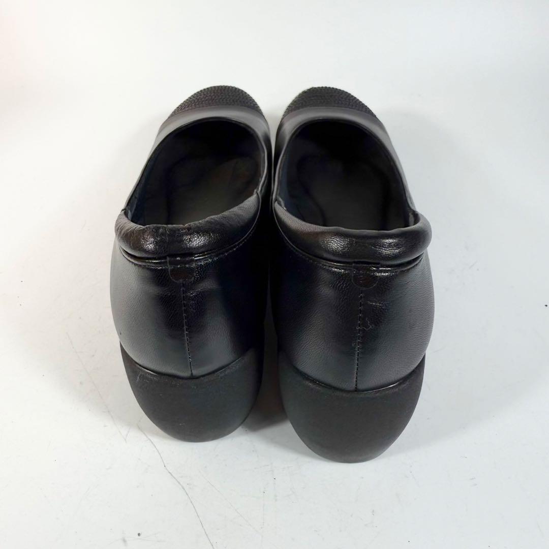 【未使用級】ヒルズアベニュー　パンプス（22）ラメ　ウェーブソール　黒　レザー