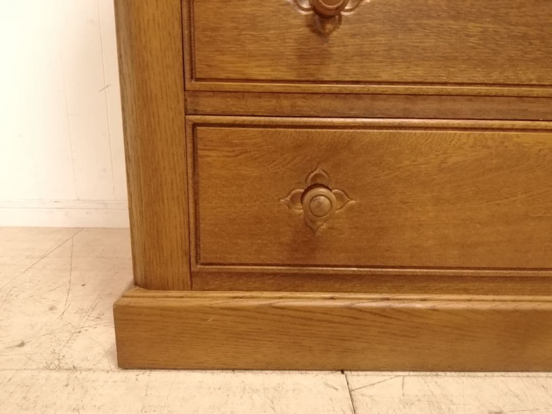 モデルルーム展示品 北海道家具 EZO グレース 高級楢材箪笥 手彫り