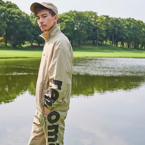 renoma ビッグロゴナイロンジャケット　Mサイズ　ベージュ