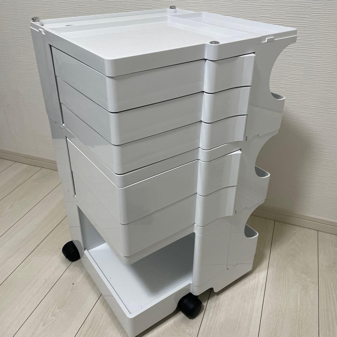 【美品】BOBY WAGON ボビーワゴン 3段5トレイ WHITE
