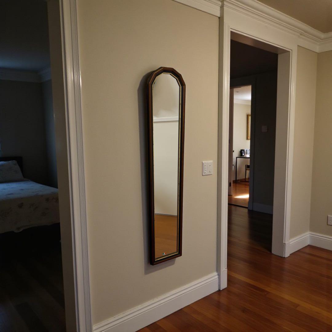 イタリア製 アンティーク ウォールミラー 壁掛け 鏡 ブラウン　立てかけ