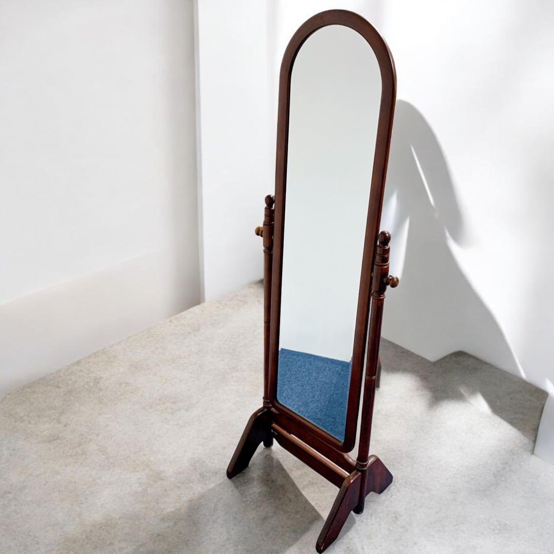【美品】karimoku カリモク スタンドミラー 150cm ダークブラウン