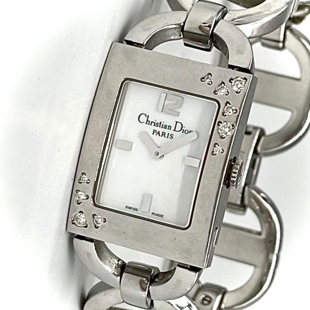 稼働品✨️Dior 腕時計 マリス スクエア ダイヤ クォーツ シルバー