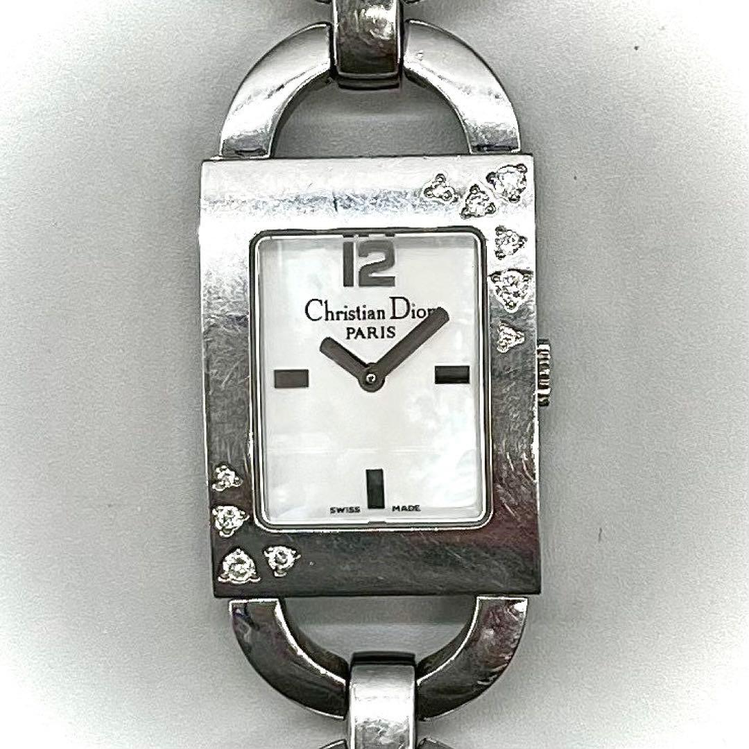 稼働品✨️Dior 腕時計 マリス スクエア ダイヤ クォーツ シルバー