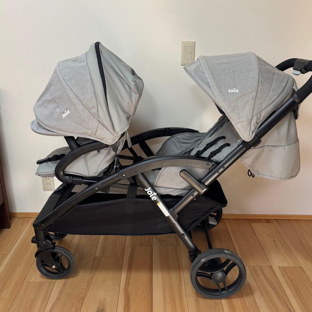 joie エヴァライトデュオ グレー2人乗りベビーカー