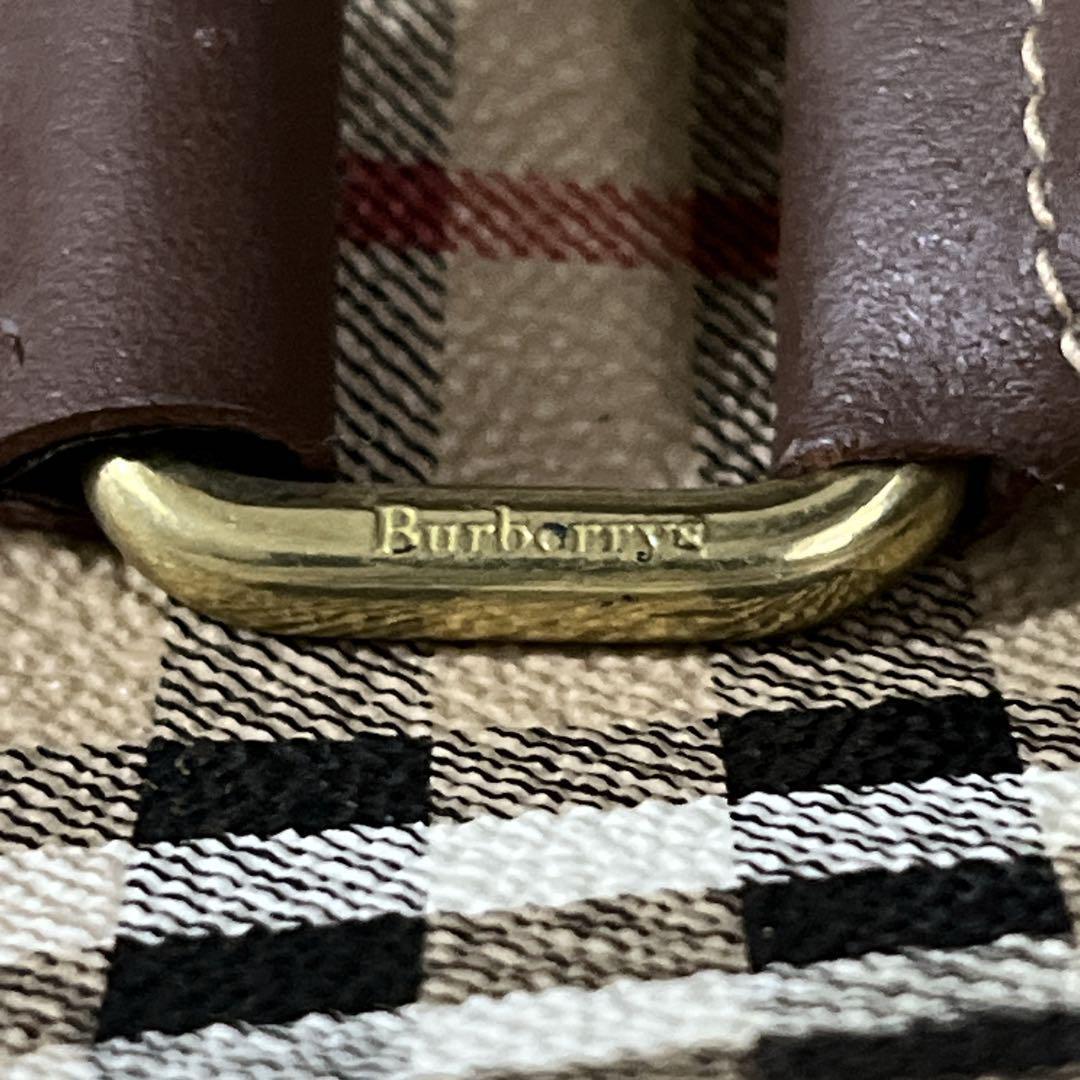 オールド　バーバリー　2way ボストンバッグ　ノバチェック　シャドーホースロゴ