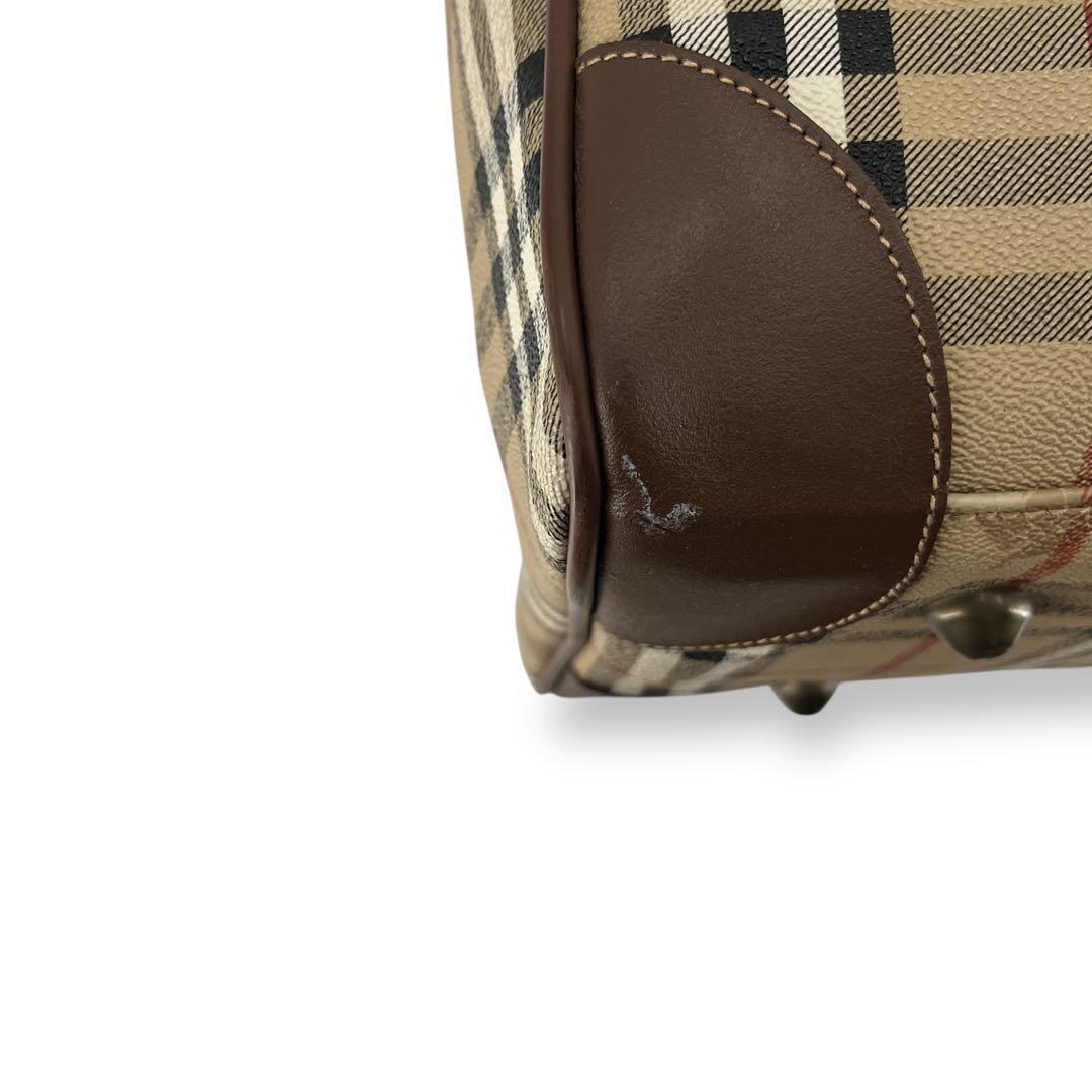 オールド　バーバリー　2way ボストンバッグ　ノバチェック　シャドーホースロゴ