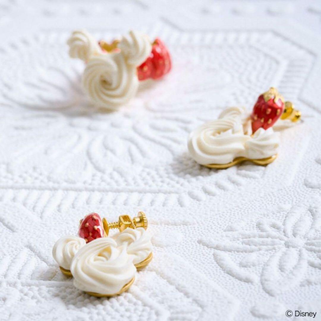 【Q-pot. ×Disney】ミッキー ストロベリーホイップ クリーム ピアス