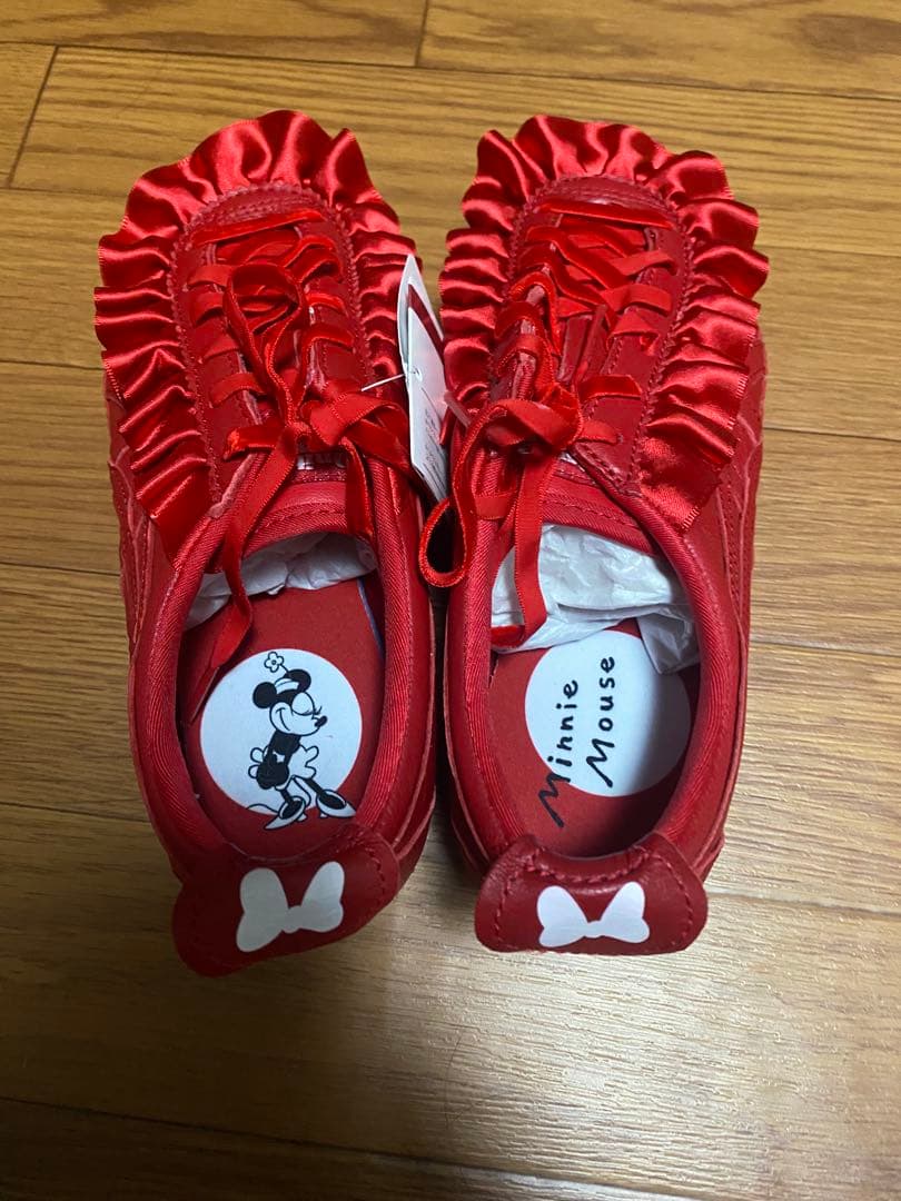 美品　ミニー　ディズニー　スニーカー　オニツカタイガー　アシックス　24cm　赤