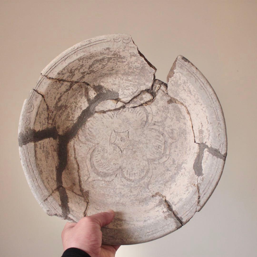 古代オルメカ 土器 線刻 鉢 メソアメリカ 紀元前 アンティーク 古美術 古道具