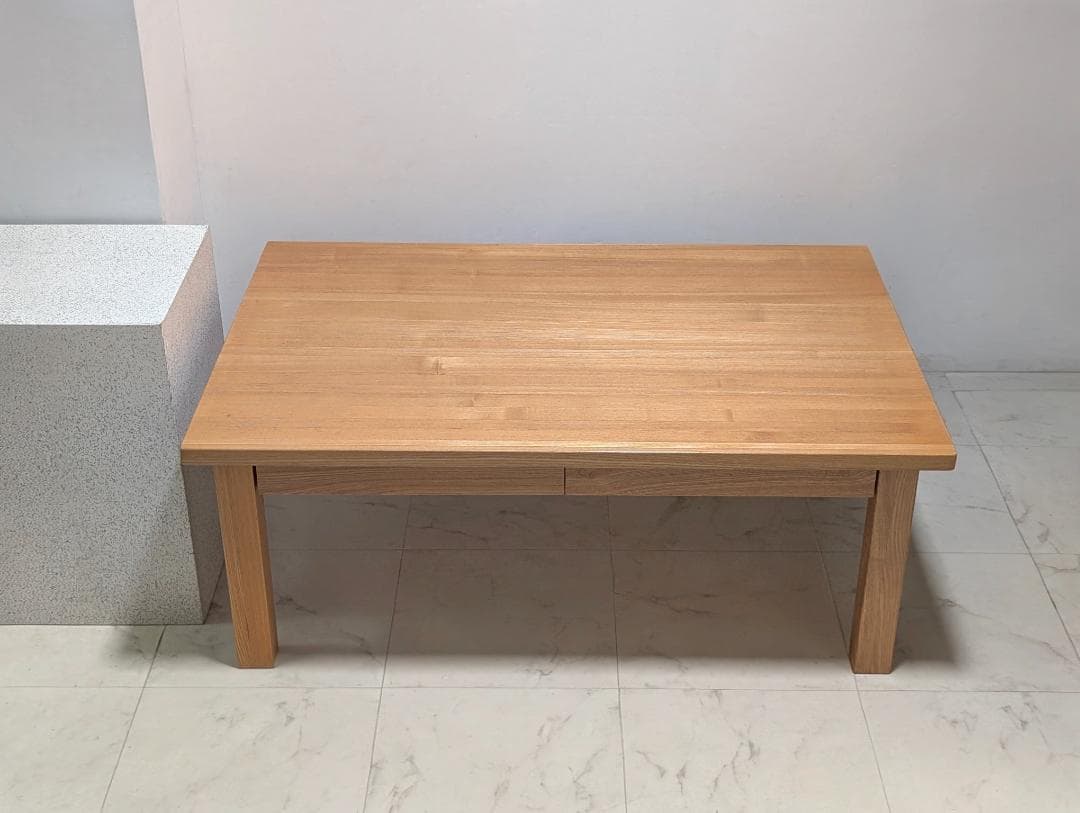 OLD 無印 タモ材 リビングテーブル 引出付き座卓 60×90cm 廃盤 美品