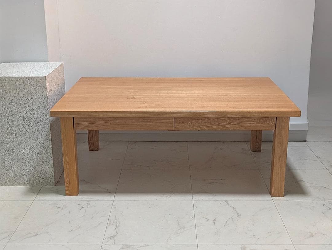 OLD 無印 タモ材 リビングテーブル 引出付き座卓 60×90cm 廃盤 美品