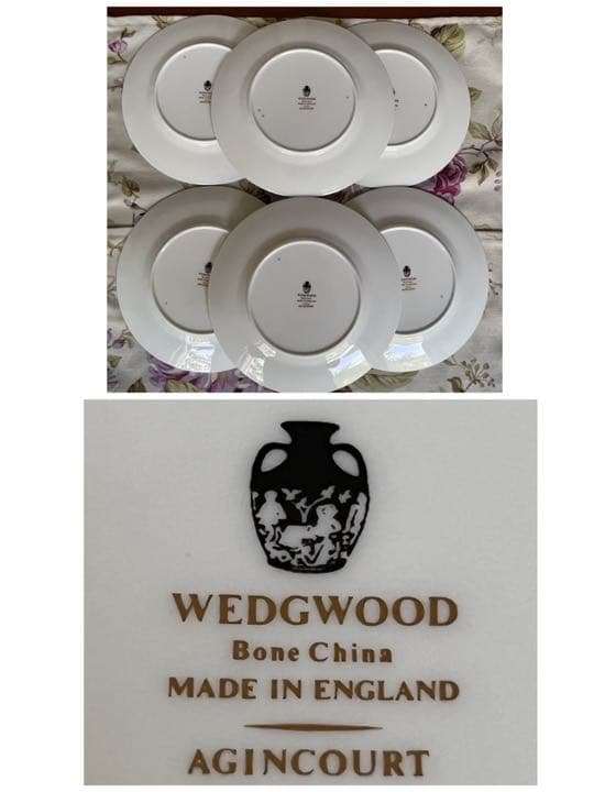 【英国ビンテージ】ウェッジウッド★アジャンクール★ケーキ皿　5枚