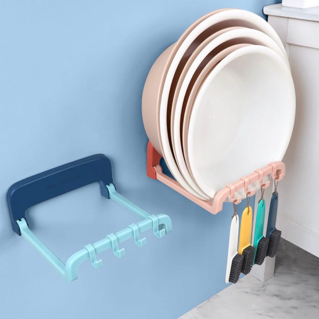 浴室　キッチン　ラック フック　吸盤　洗面器　タオル　壁掛け 強力　小物　賃貸