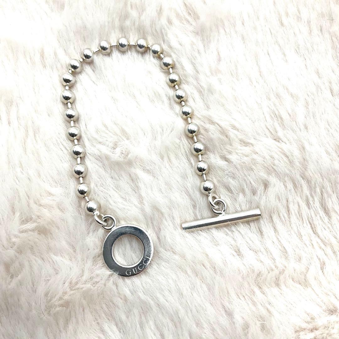 【美品】 グッチ GUCCI ブレスレット ボールチェーン シルバー