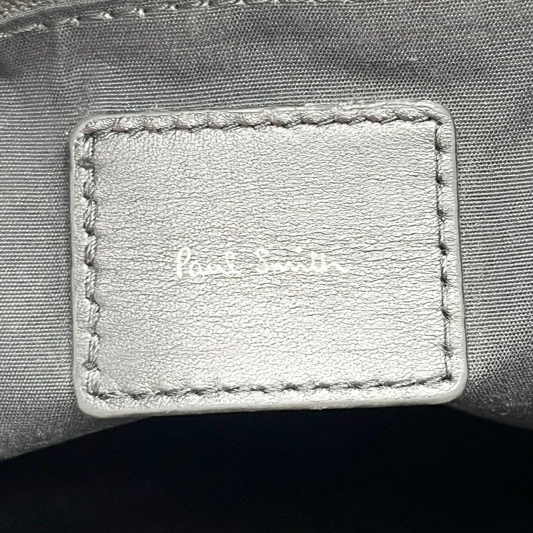 現行 ポールスミス A4◎ マルチストライプ トートバッグ レザー ブラック