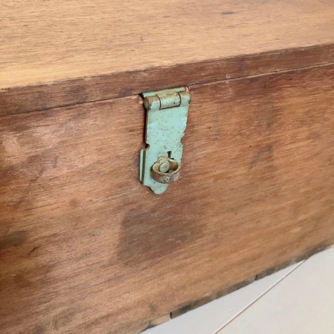 アンティーク　蓋付き　木箱　おもちゃ箱　ローテーブル