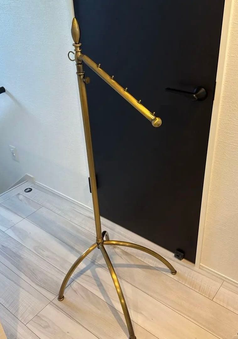 ハンガーラック　傾斜ハンガー　高さ可変　アンティークゴールド③ 残りわずか