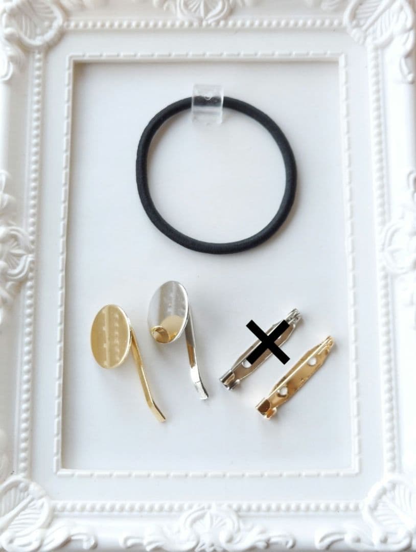 【1610】レジン　マトリカリア　ヘアゴム　ポニーフック　ブロ―チ　ハンドメイド