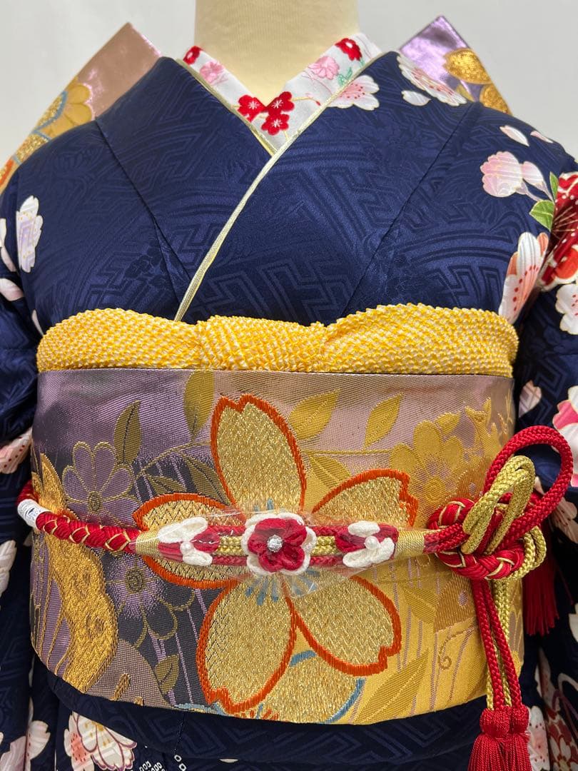 振り袖　フルセット　長襦袢付　豪華　美品　成人式　金彩加工　刺繍入り　609