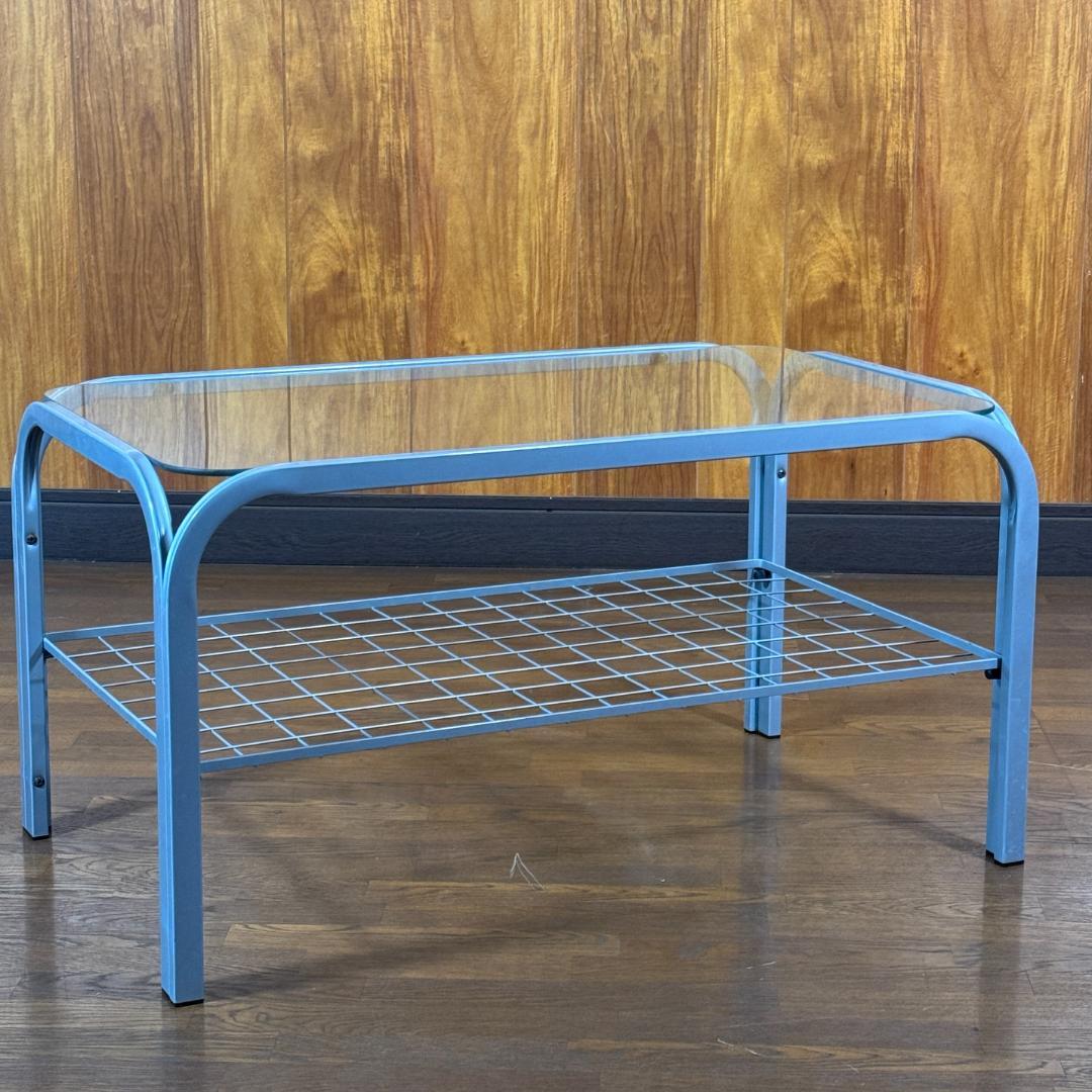 ミッドセンチュリー　角型　ガラステーブル　スペースエイジ