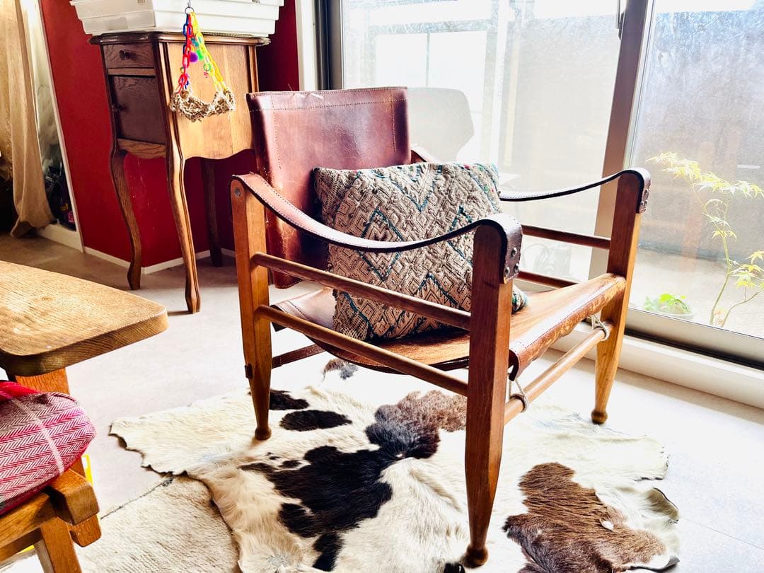 レザーアームチェア レザーサファリチェア　ヴィンテージ