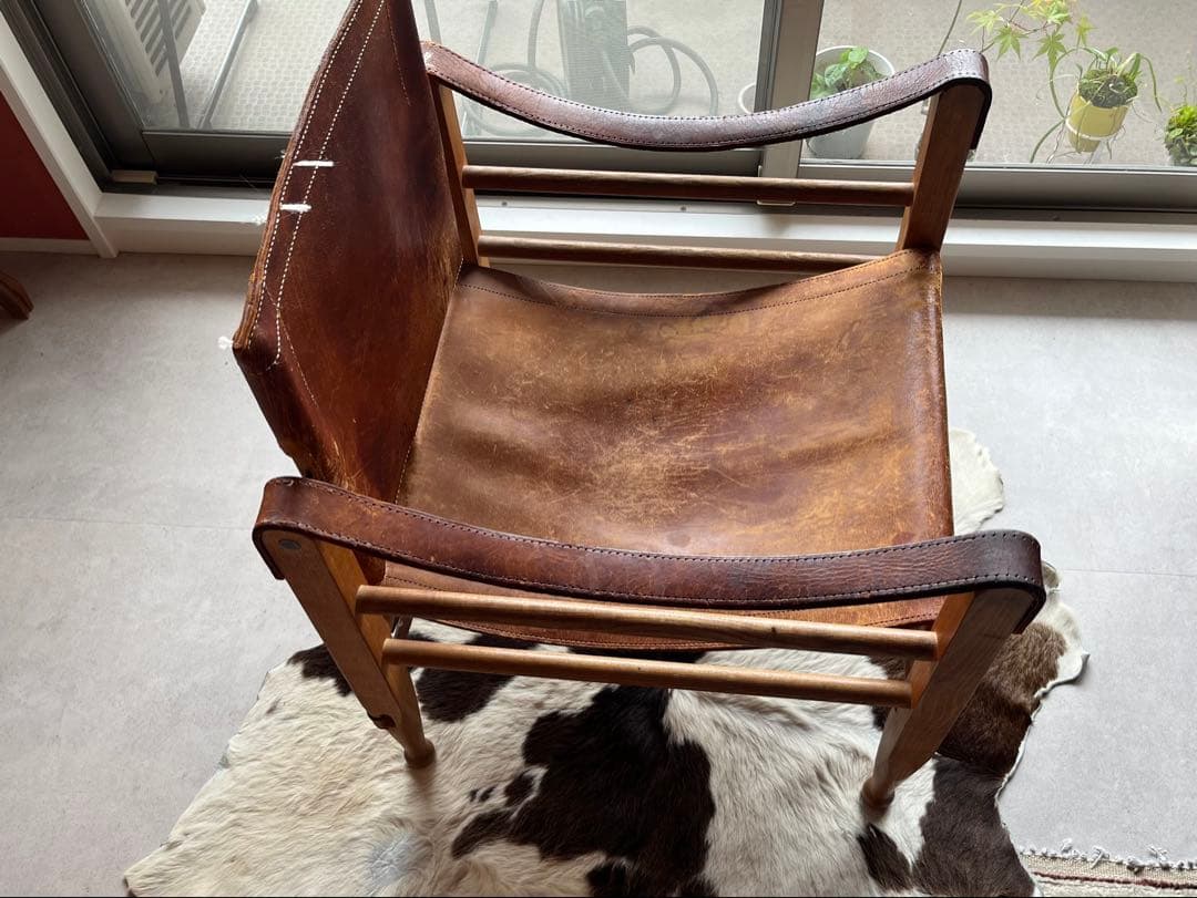 レザーアームチェア レザーサファリチェア　ヴィンテージ
