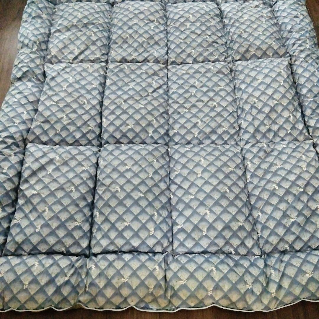 羽毛掛け布団 シングル 花柄 ブルー系 日本製