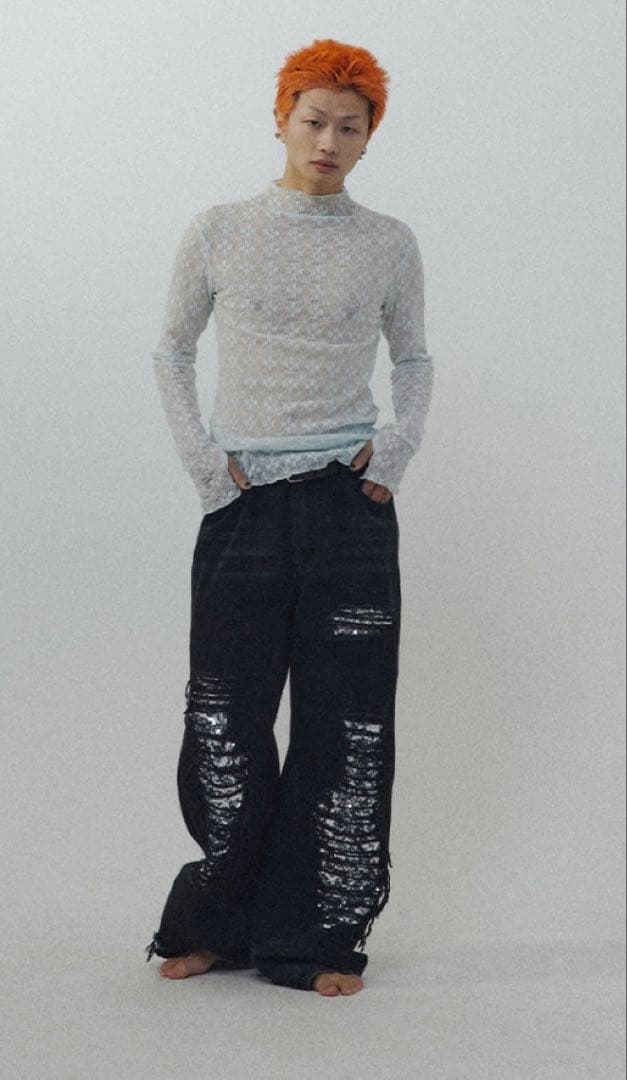 パンツ CONP Washed Sequined Ripped Jeans