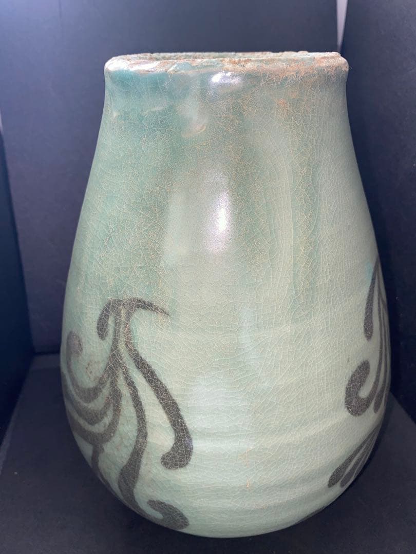 鉄絵 絵高麗　高麗青磁 花草紋 梅瓶　朝鮮 高麗 李朝 花瓶 骨董品 時代品