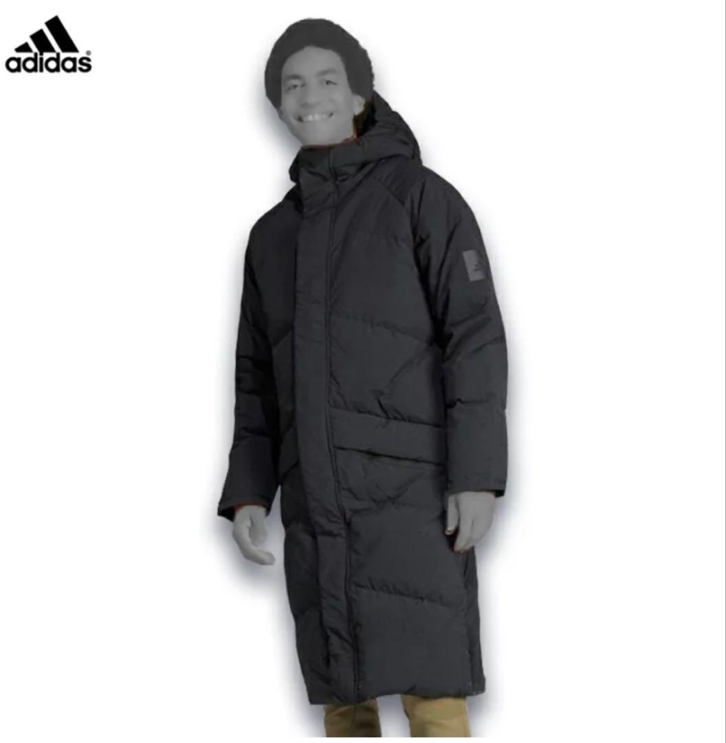 adidas ブラック ベンチコート