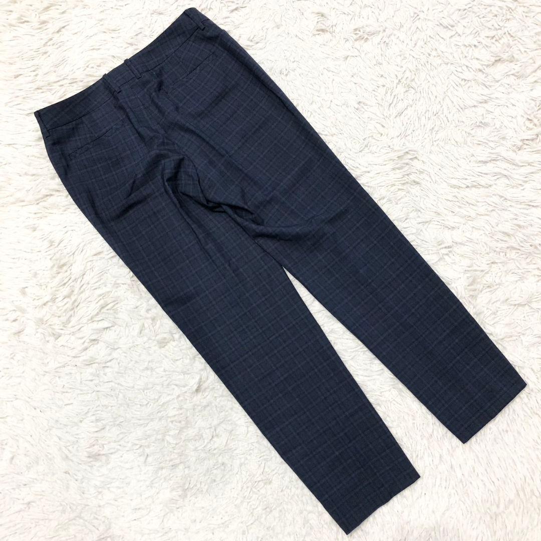 HILTON パンツ スーツ セットアップ チェック ネイビー 11号