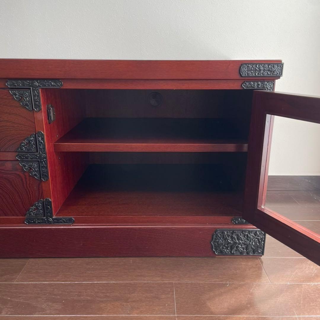 吉野民芸 テレビ台 ローボード 90cm 和モダン 欅 ケヤキ 天然突板 飾り棚