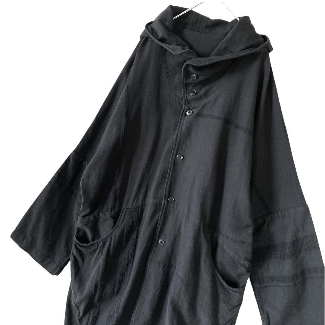 tamaki niime タマキニイメ 黒 フード付ジャケット アウター はおり