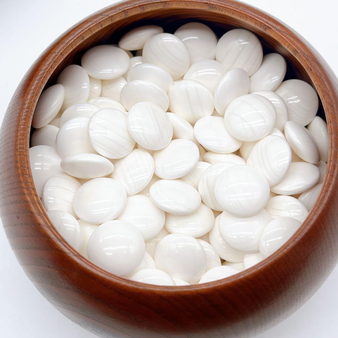 【高級】銘木碁笥 蛤碁石 那智黒 34号 特大 囲碁 碁石