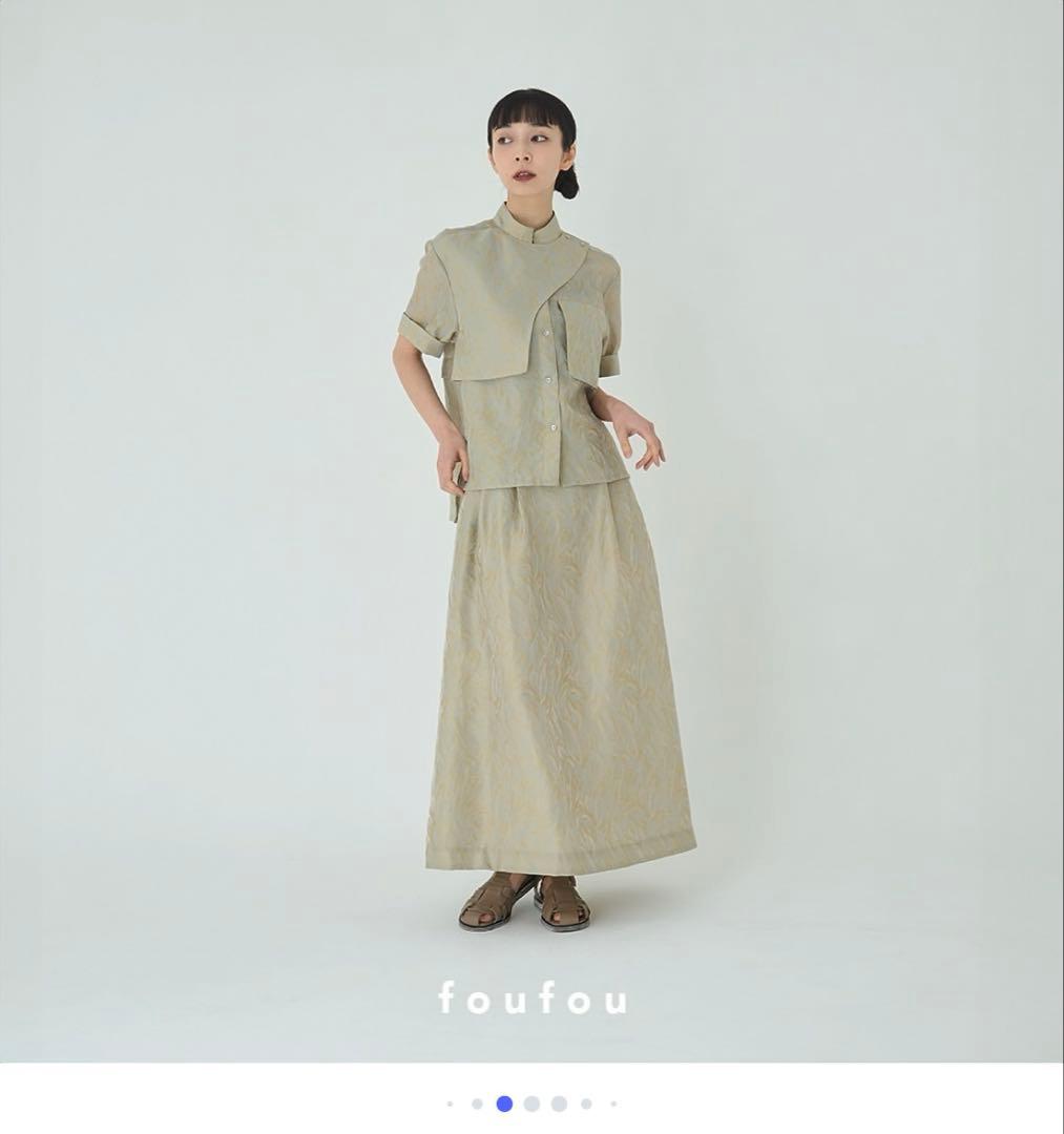 foufou シアーアブストラクトブラウス＆スカート