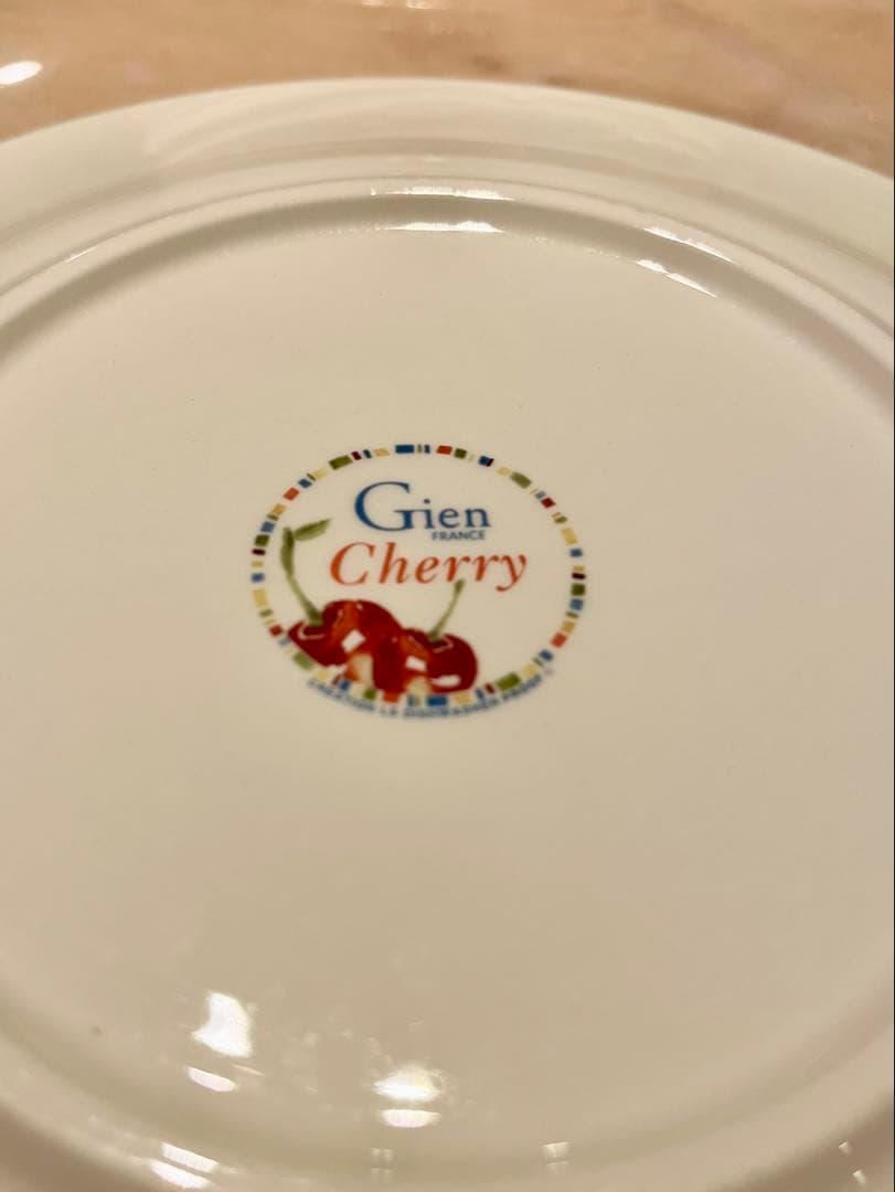 Gien チェリー　22cmプレート　4枚セット