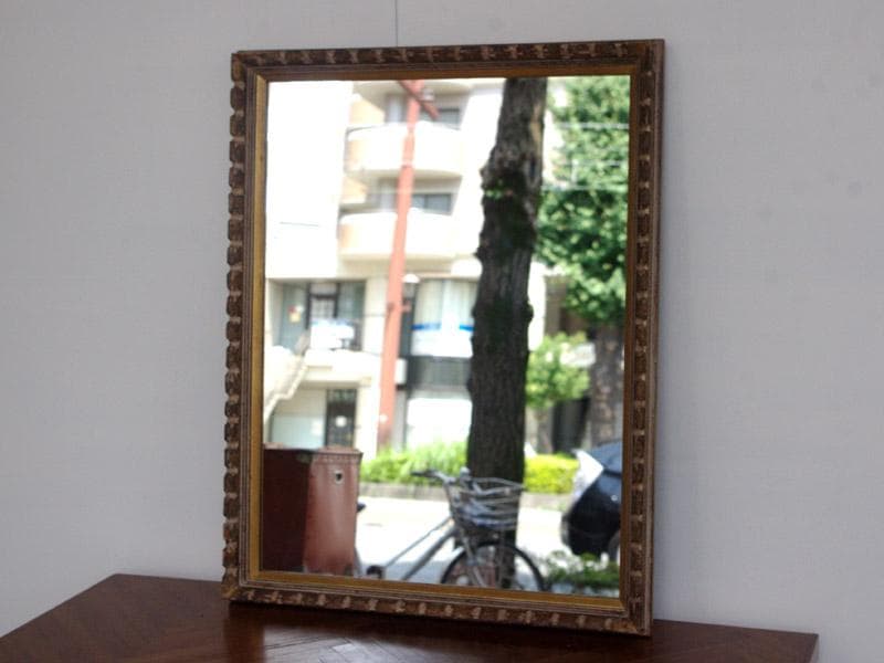 アンティークフレームの壁掛け鏡 中型ミラー 装飾 美容室 英国 フランス M01