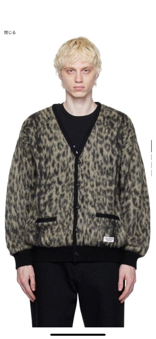ワコマリアLEOPARD MOHAIR KNIT CARDIGAN