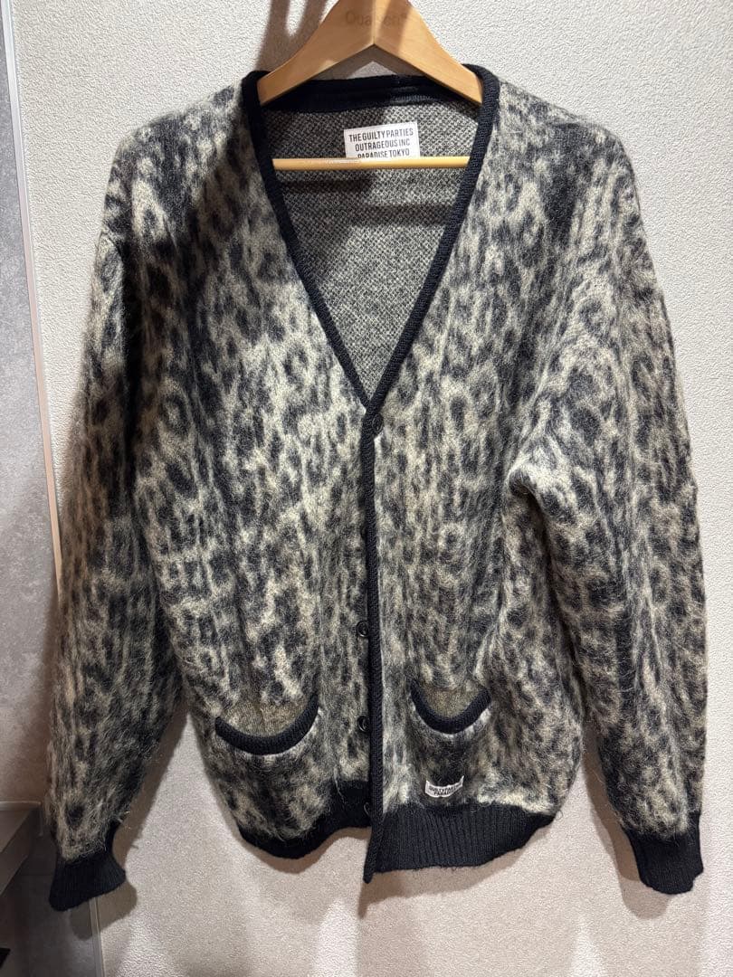 ワコマリアLEOPARD MOHAIR KNIT CARDIGAN