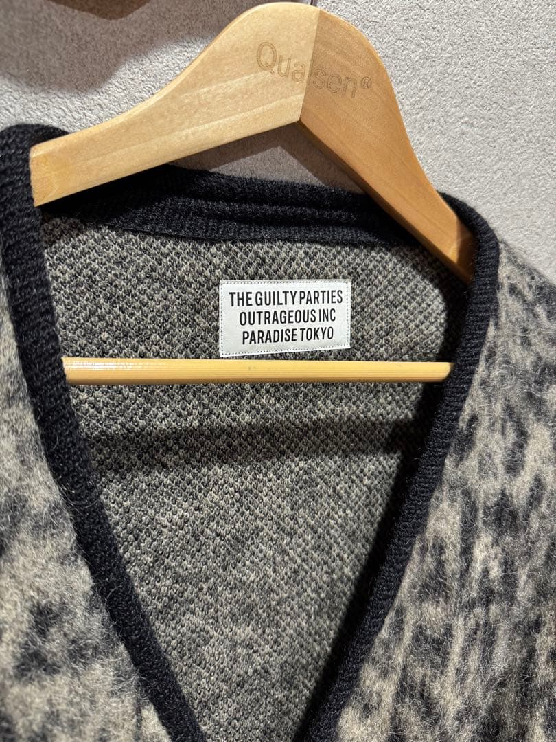 ワコマリアLEOPARD MOHAIR KNIT CARDIGAN