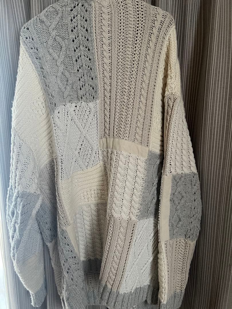 トップス supreme patchwork cable knit cardigan