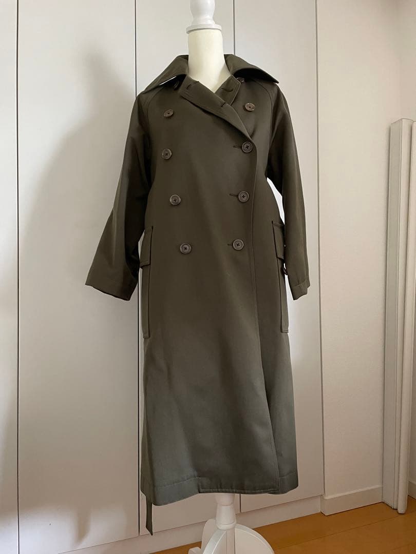 マディソンブルー ウールコットントレンチコート カーキグリーン 01