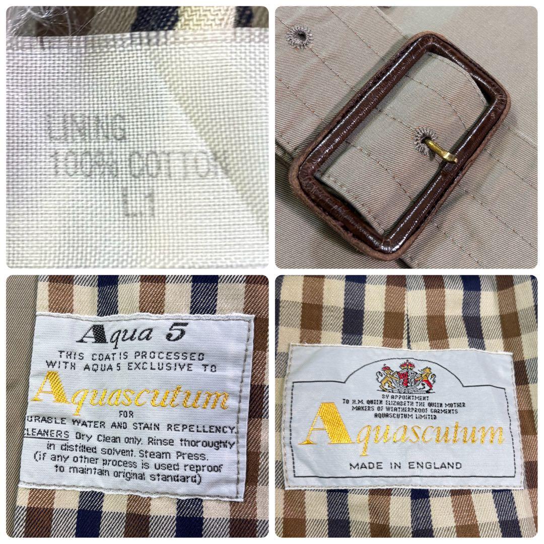 アクアスキュータム　玉虫色　イギリス製　アクア5 ベルト　トレンチコート